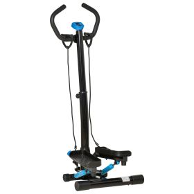 Soozier Twist Stair Stepper Cardio Exercise Machine with Elastic Bands LCD Monitor Adjustable Handlebars