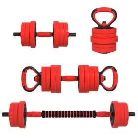 Soozier 4-in-1 Adjustable Weights Dumbbell Sets, Used as Barbell, Kettlebell, Push up Stand, Free Weight Set for Men & Women Home Gym Training, 4