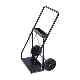 Dual Welding Cylinder Cart Oxygen Acetylene Tank Cart with 10" Solid Wheels