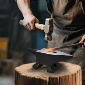 Cast Steel Anvil, 22 Lbs(10kg) Single Horn Anvil with Large Countertop and Stable Base, Round Horn Anvil Blacksmith, for Bending