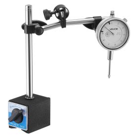 Dial Test Indicator with Dual Rod Stand and Storage Case, 0.001 inch Accuracy, 0-1 inch Range, Fine Adjustable Long Arm