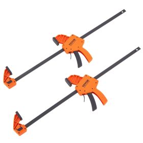 VEVOR Bar Clamps for Woodworking, 2-Pack 24" One-Handed Clamp/Spreader, Quick-Change F Clamp with 300 lbs Load Limit