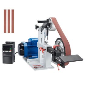 VEVOR Belt Grinder Sander, 72 x 2-Inch Variable Speed Belt Polisher with VFD