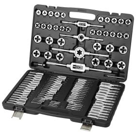 VEVOR Tap and Die Set, 110-Piece Include Metric Size M2 to M18, Bearing Steel Taps and Dies