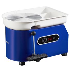 Pottery Wheel, 450W, For Adults and Beginners, 11in Clay Wheel Machine, Adjustable 60-300RPM Speed Handle and Pedal, ABS Detachable Basin